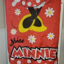 Disney SNUGGLE IN Minnie Mouse Sleeping bag String Backpack Eye Mask NEW