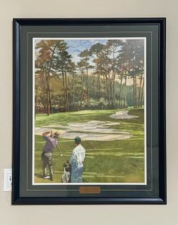 Rare Bart Forbes - CATHEDRAL OF PINES - Augusta Masters Golf Lithograph Framed Art Print