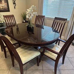Solid 7 Piece Dining Room Table 
