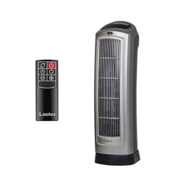  Digital Ceramic Tower Heater for Home with Adjustable Thermostat, Timer and Remote Control, 23 Inches, 1500W, Silver, 755320