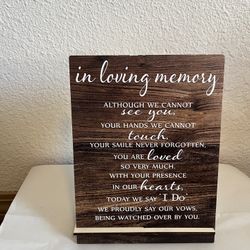 Memorial Table Wedding Sign 