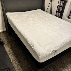 Queen Fabric bed Frame - gray
