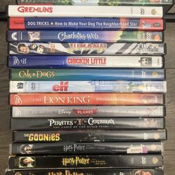 Kids Children’s Family DVDs Assorted Used Lot Of 15 DVD’s Disney Pixar Goonies