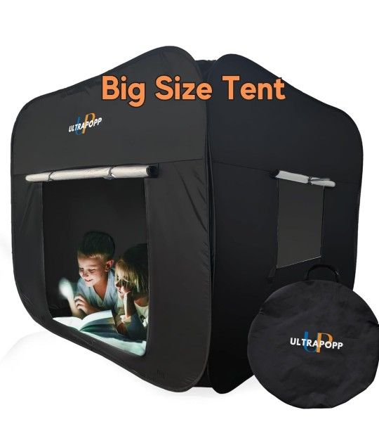 Pop up Sensory Tent for Kids, Extra Big 47x47in Black Out Calming Hideout Den, Calm Down Black Tent for Autism Kids ADHD SPD, Autistic Sensory Room Pl