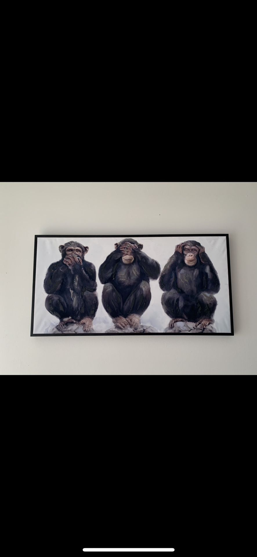 43x23 Appx Three Wise Monkeys See No Evil Hear No Evil Speaks no Evil  Reflective Paint 