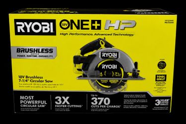 Ryobi ONE+ HP 18V Brushless 7-1/4” Circular Saw (Tool Only)