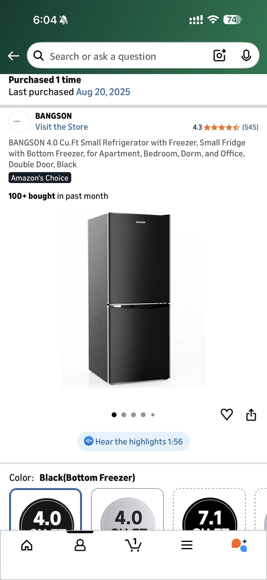 Small refrigerator 4.0 C.u Ft Small Fridge