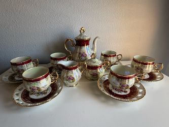Vintage Fresh China Hand Painted Lusterware Tea Set Gold Trim Japan