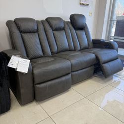 $10 Payment 👌Brand New 👑FYNE-DYME SHADOW POWER RECLINING SOFA/ LOVESEAT AVAİLABLE 
