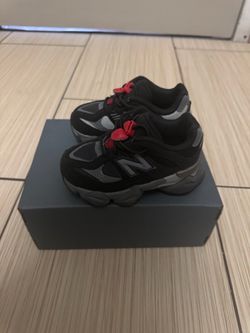 New Balance 9060 Black Grey Red Sneakers
