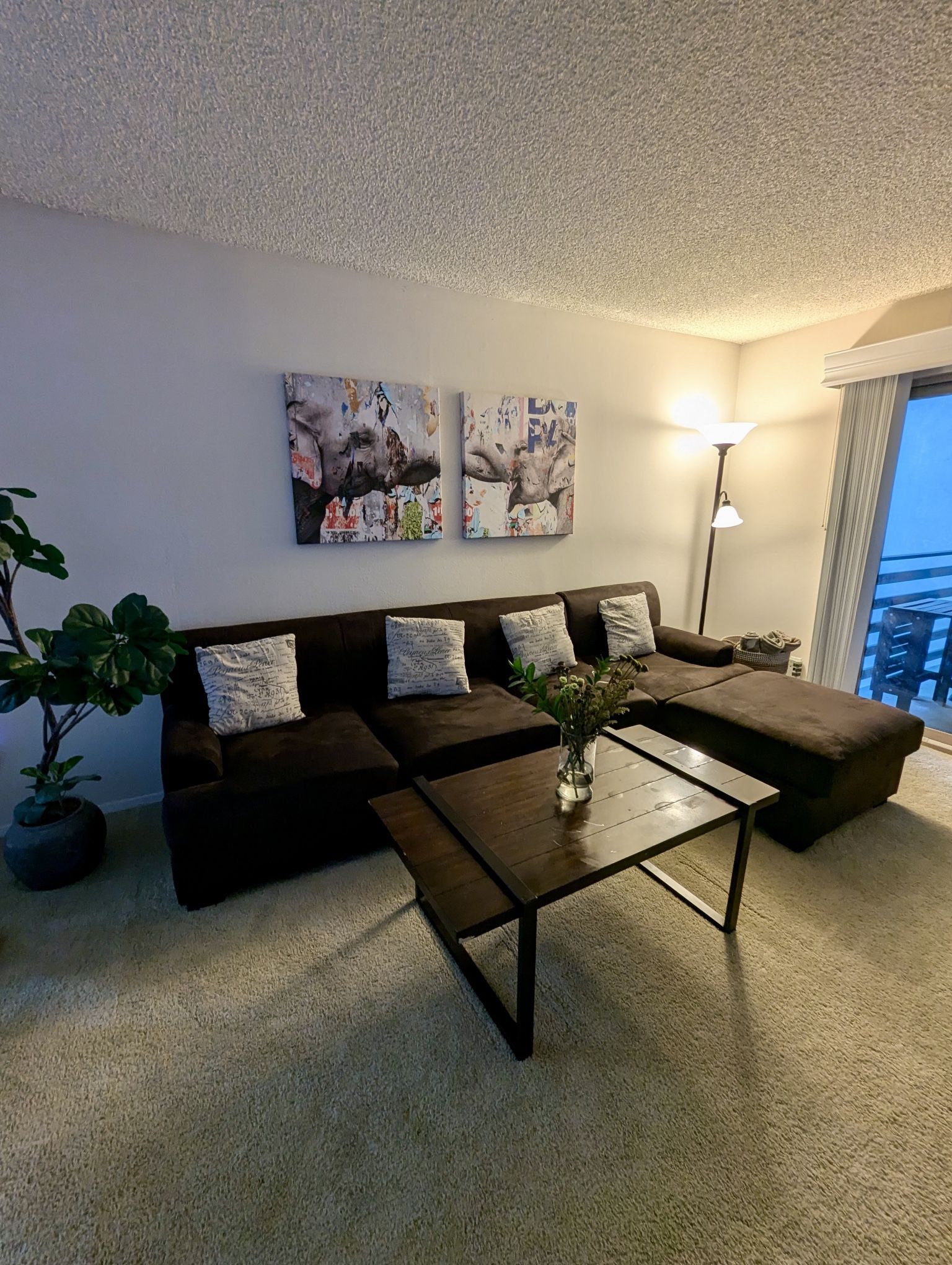 Comfy Brown Sectional Sofa w/ Chaise