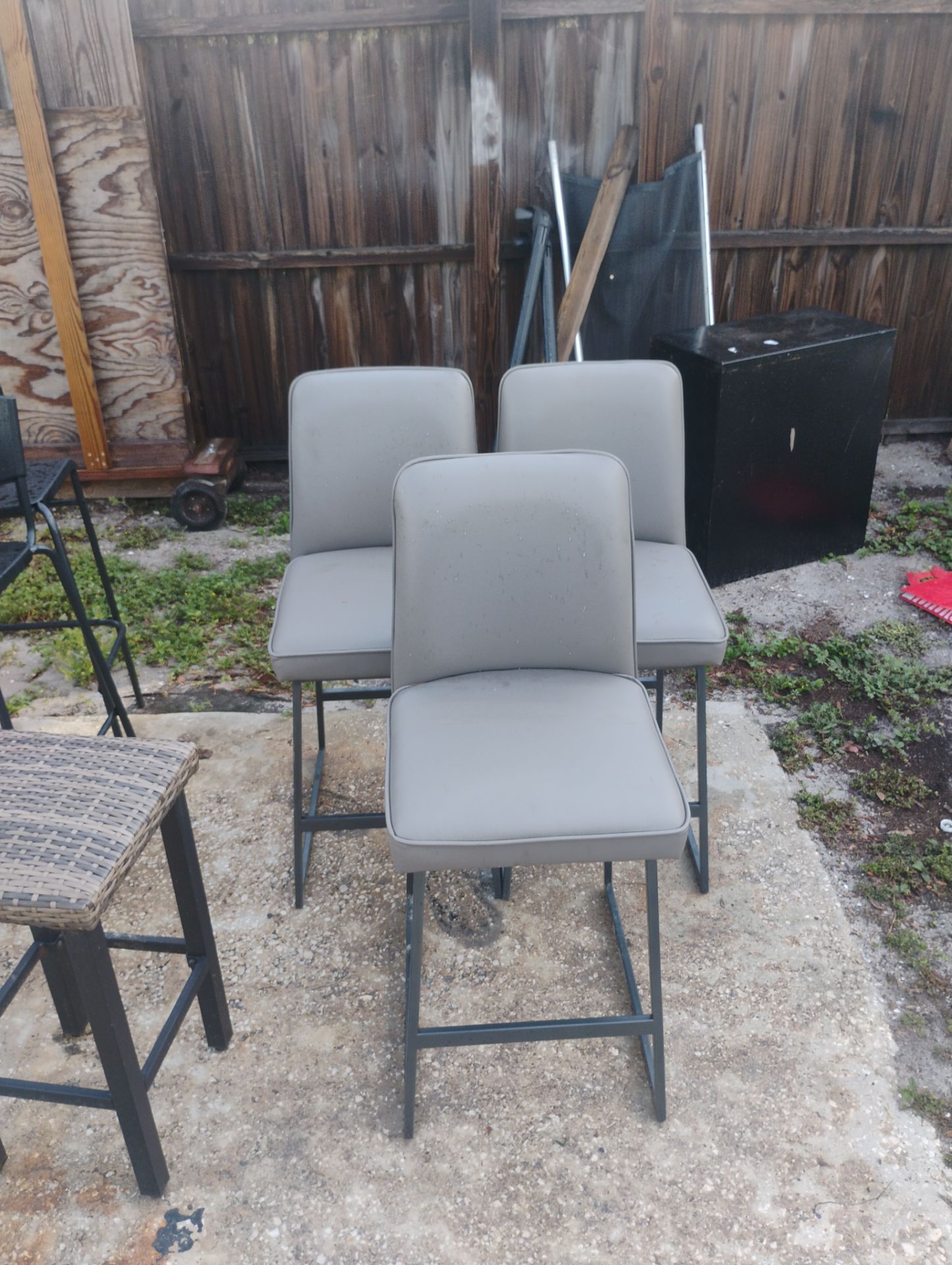 (3) Half back barstools