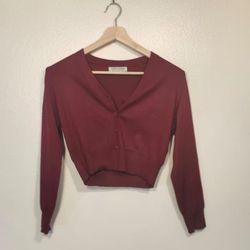Red Mid Length Cardigan M