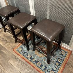 Leather Kitchen Stools 
