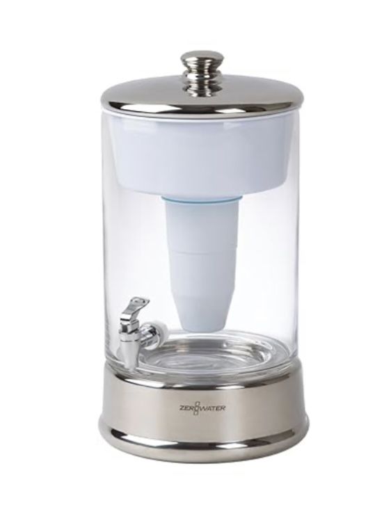ZeroWater 40-Cup Ready-Pour 5-Stage Round Glass Water Filter Dispenser with 5-Stage 0 TDS Water Filter – IAPMO Certified
