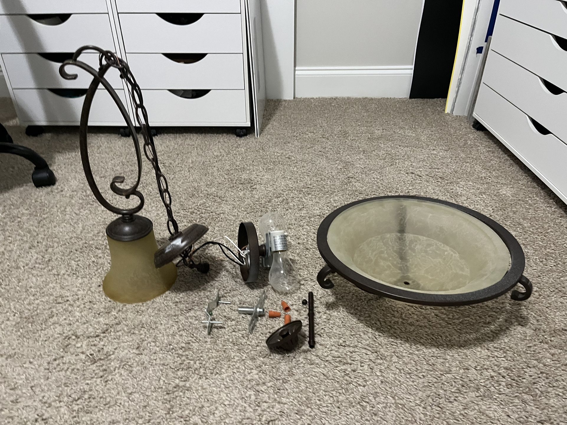 Set of 2 Light Fixtures - One Ceiling Light and One Pendant Light