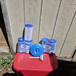 Swimming Pool Filters Size A&C, Thermometer, Chlorine Tab Float