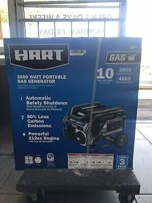Hart 3600W UL Generator with CO Protection & Auto Shutdown