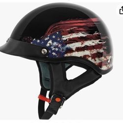 VCAN Cruiser Solid Half Face Motorcycle Helmet