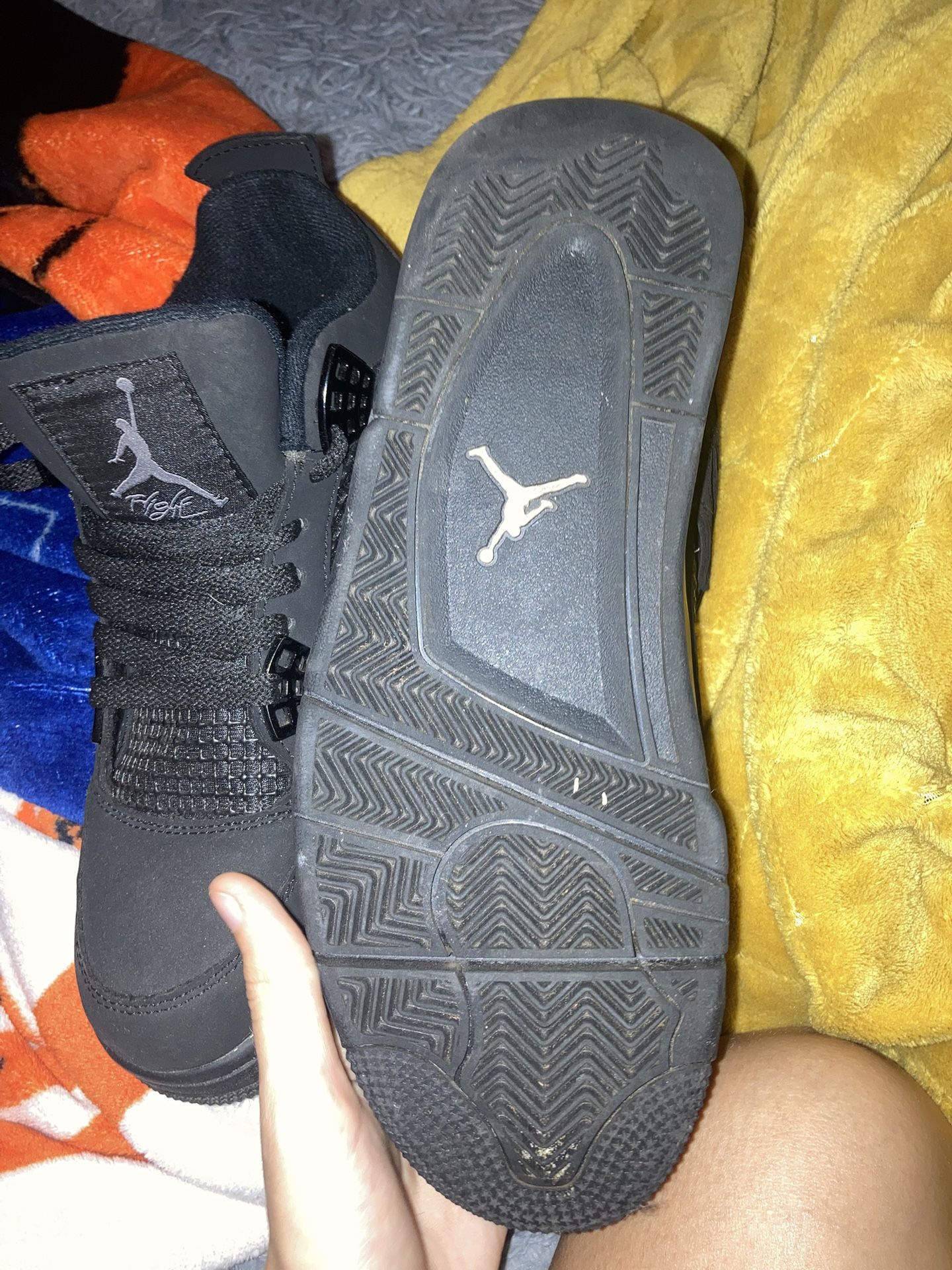 Jordan 4 Black cat And Light Blue Jordan 1