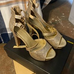 Gold Glitter High Heels