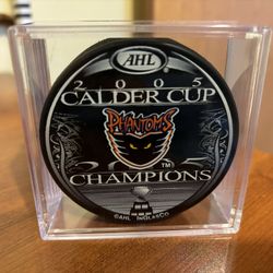 AHL Philadelphia Phantoms 2005 Calder Cup Champions Puck With Holder 