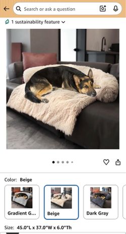 Gently used - Calming Dogs/Cats Bed Mats, Dog Pad Washable Removable Couch Cover, Plush Long Fur Mat for Pets, Waterproof Lining