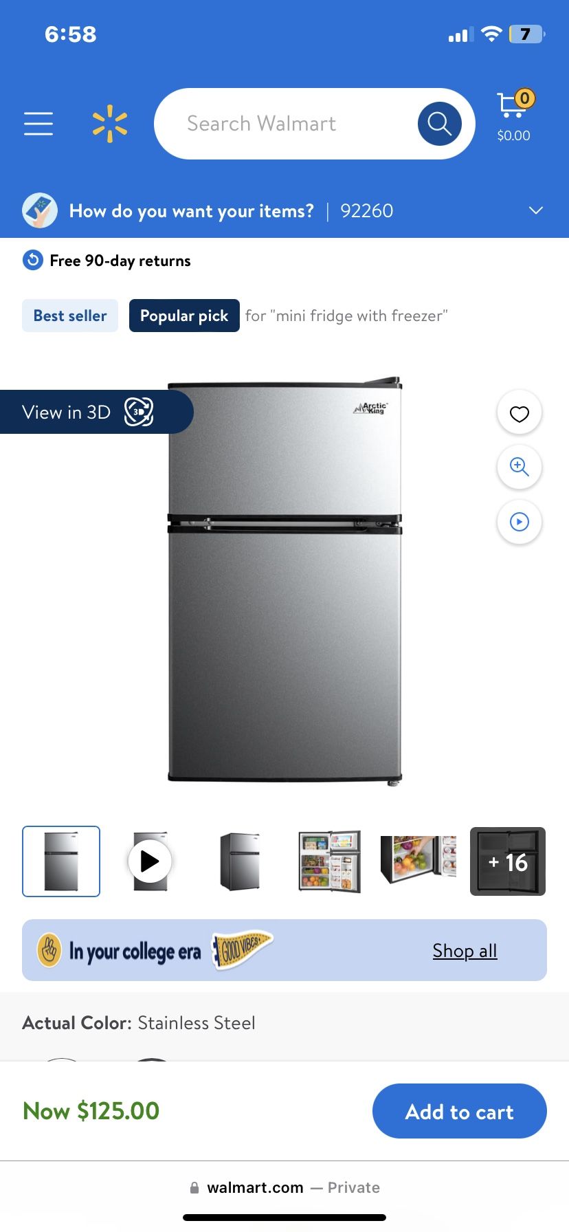 Arctic King Mini Fridge (Stainless Steel)