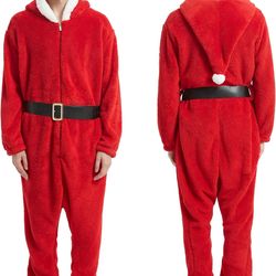 One Piece Adult Costume Pajamas Halloween Cosplay Sleepwear for Men/ Women- Red