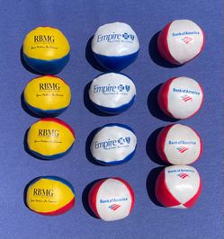 Lot 12-Promotional Mini Bean Bag Balls Hacky Sack RBMG~Empire BC~Bank of America