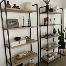 5 Shelf Ladder Bookshelf, Set Of 2