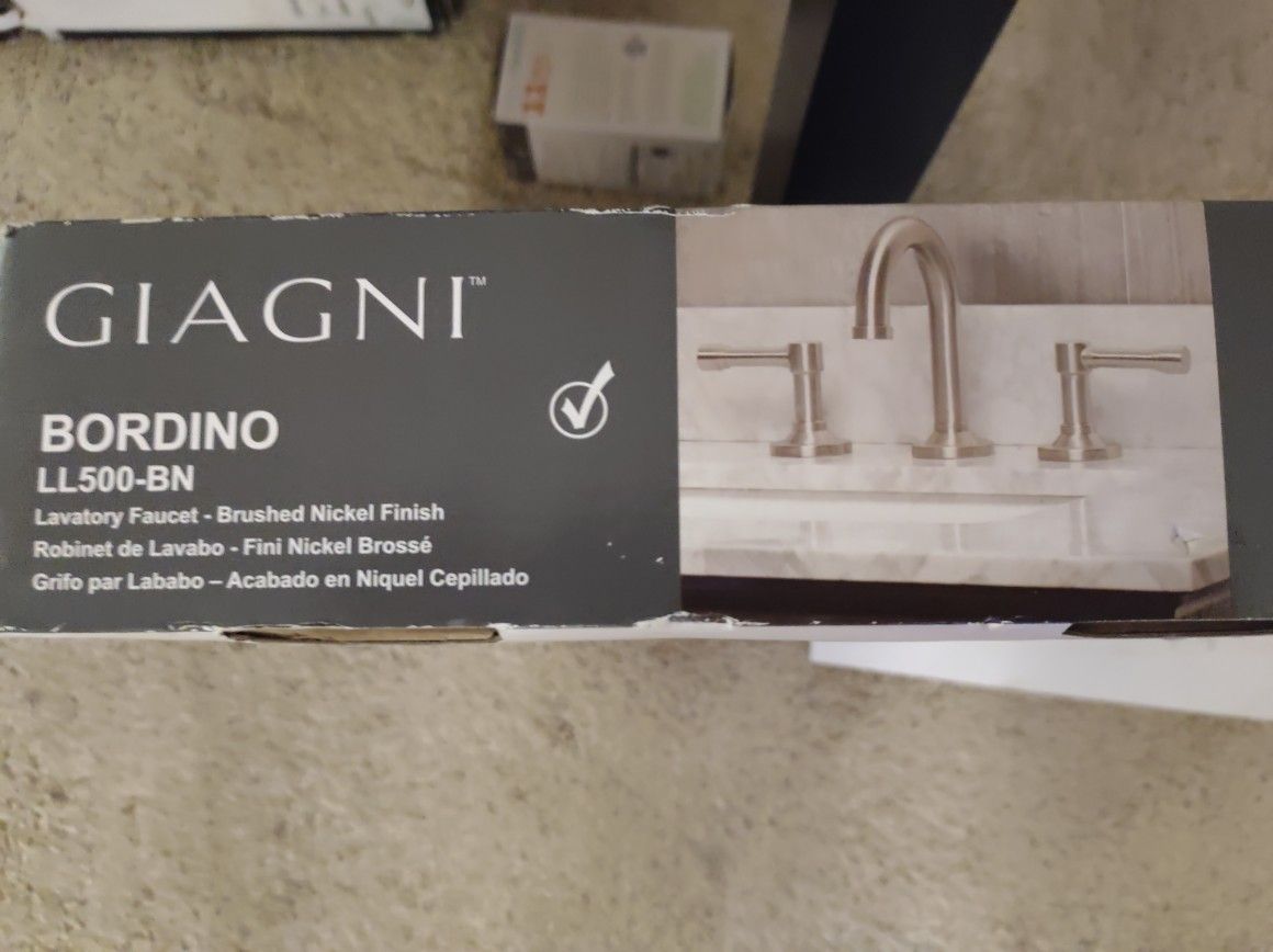 Giagni Bordino Brushed Nickel 2-handle Widespread WaterSense Bathroom Sink Faucet with Drain