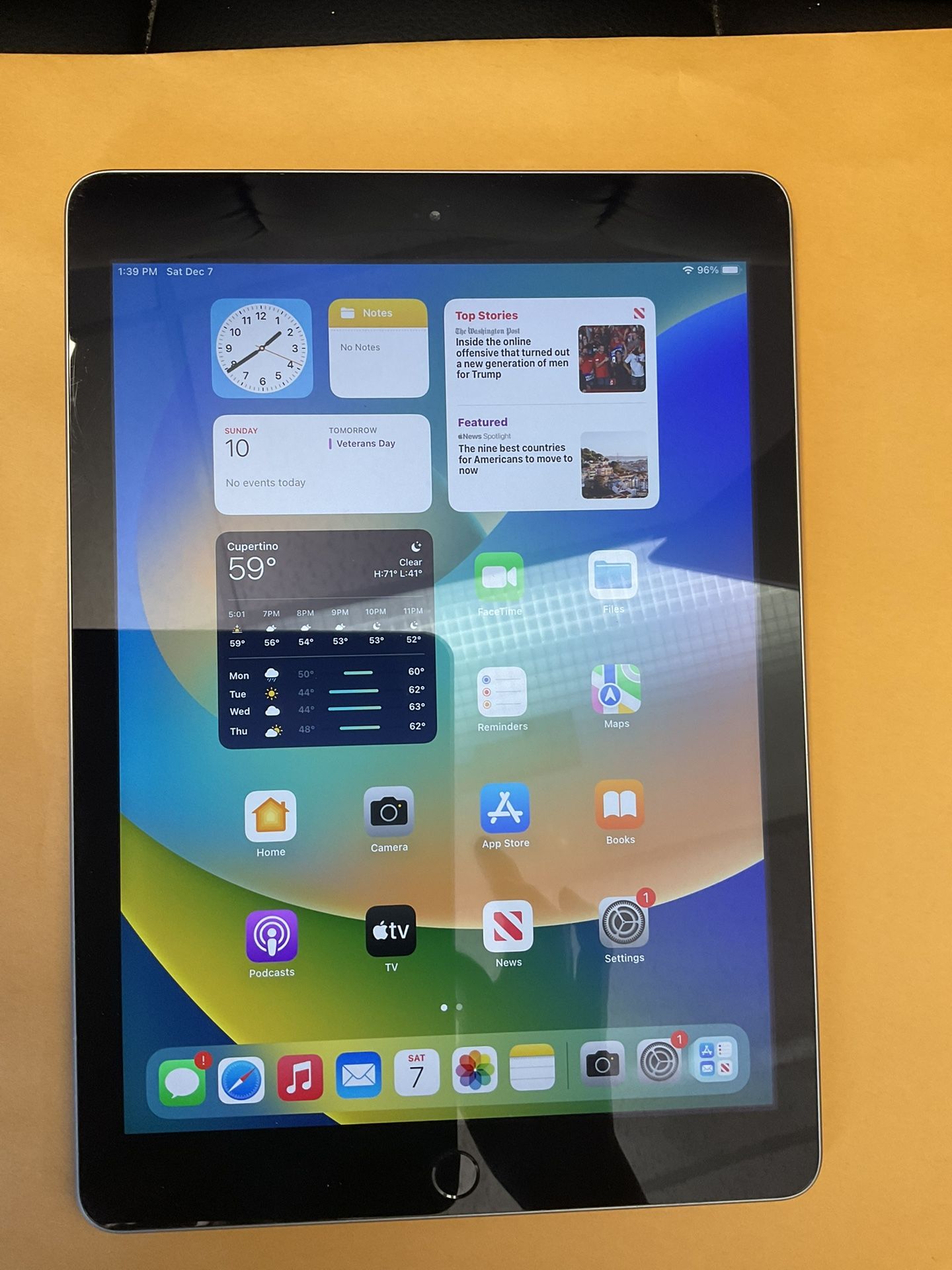 iPad 5th Gen, 32 GB with WiFi 