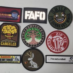 Funny Moral Patches Hook And Loop Velcro Backpack Patches , Hat, Bag, Clothes Military Patches