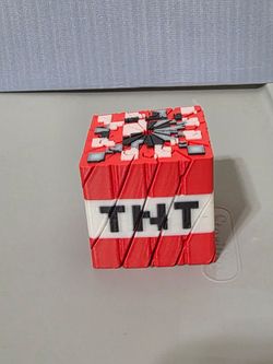 Minecraft TNT Block 3D Printed Cube