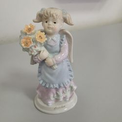 Russ Berrie Vintage Porcelain Angel figurine,  from the Russ Berrie "Monthly Angel"
