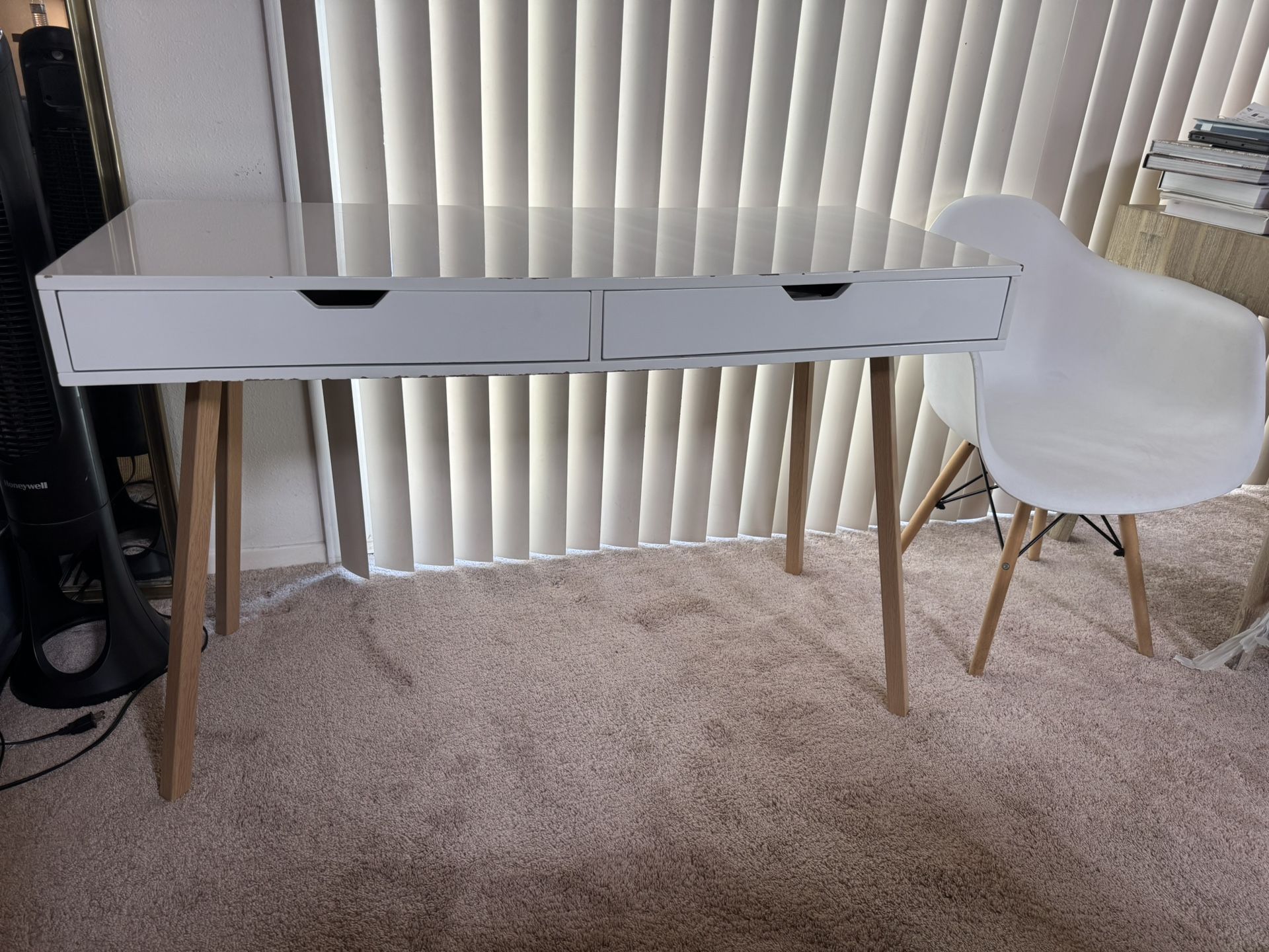 Modern White Desk & Matching Chair Set $80 OBO