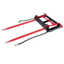3000 LBS Loader Bucket Mount Hay Bale Spear Spike Stabilizer Handling Spears