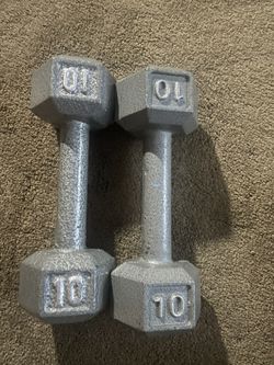 Pair Of 10 Lb Dumbbells 