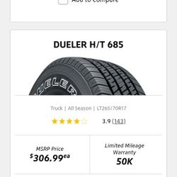 Bridgestone 265 70 17 