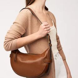 FOSSIL Harwell Leather Hobo Brown Bag

