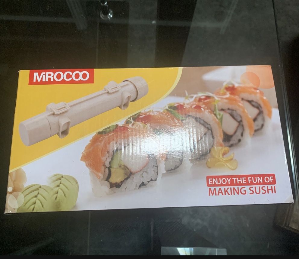 Sushi Making Kit, All in One Sushi Roller Set Maker Kit with Bamboo Rolling Mat, Bazooka, Chopsticks Holders, Rice Paddle, Avocado Slicer for Beginne