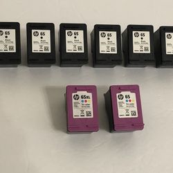 HP 65 Original Ink Cartridges EMPTY Lot of 8 Virgin