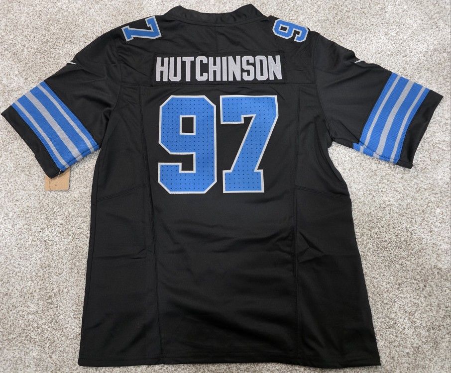 Adian Hutchinson Detroit LIONS Jersey-(LARGE)-Sewn Sleeves