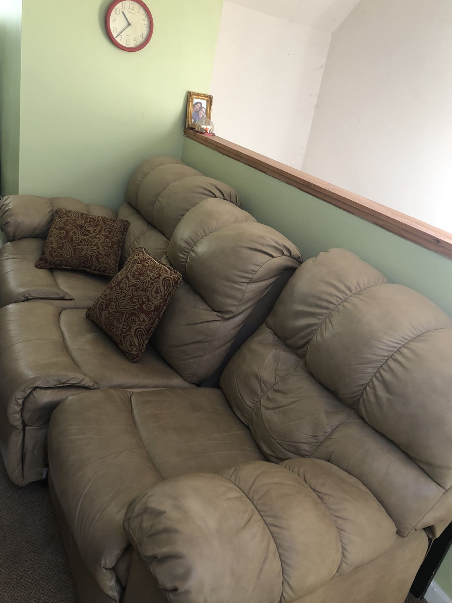 3 pieces lather sofa