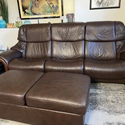 Leather Couch With Ottoman Storage 