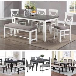 Dining Table Set With Chairs And Bench 