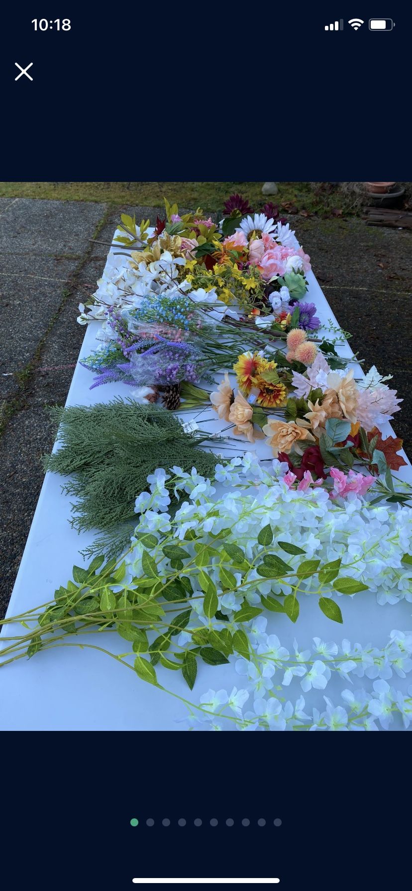 Box Of Artificial Flowers