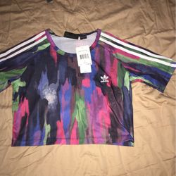 Adidas Camo Crop Top Size L Womens 