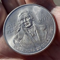Cien 100 Peso 1978 Mexico Silver Coin